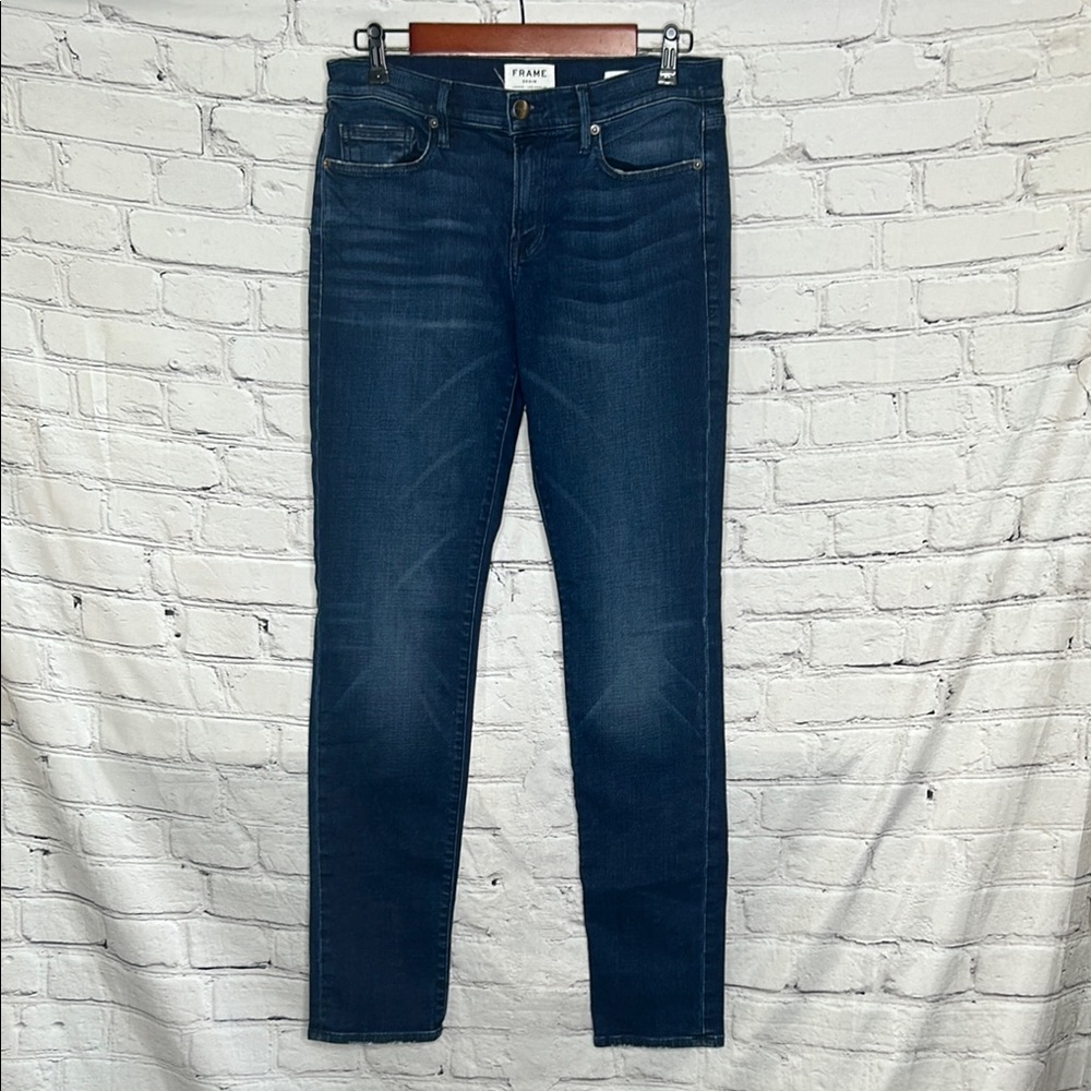 FRAME L’Homme Dark Blue Skinny Slim Blue Jeans Size 30 Excellent Condition